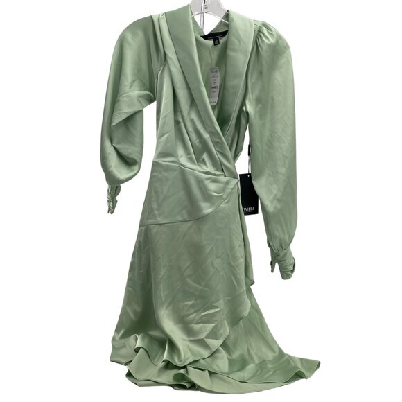 White House Black Market Green Wrap DressSize 8, Hi-Low Style